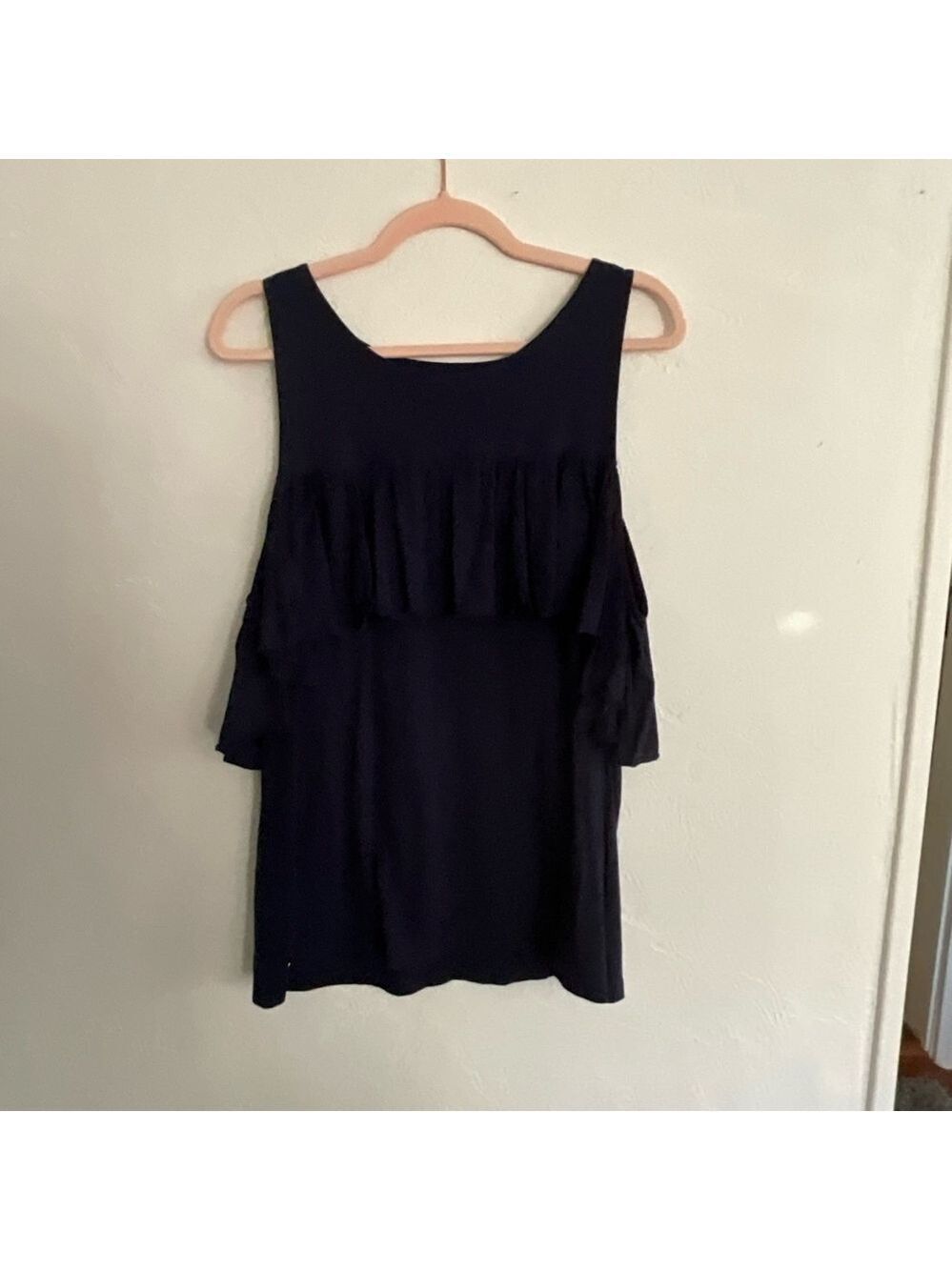 Lilly Pulitzer Navy Cold Shoulder Top Large
